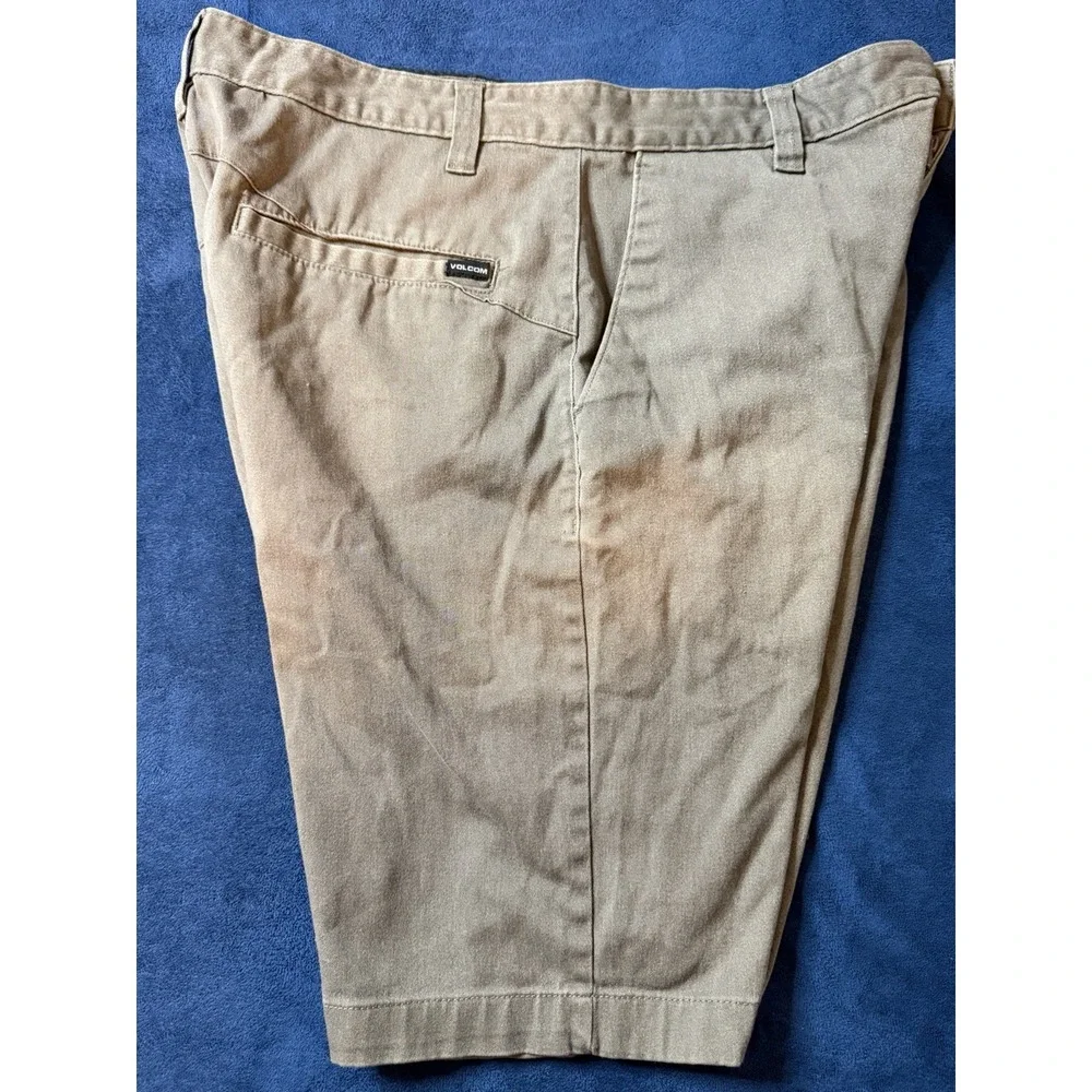 Volcom Chino Shorts Mens Size 34 Light Brown Khaki Skate Casual Pockets